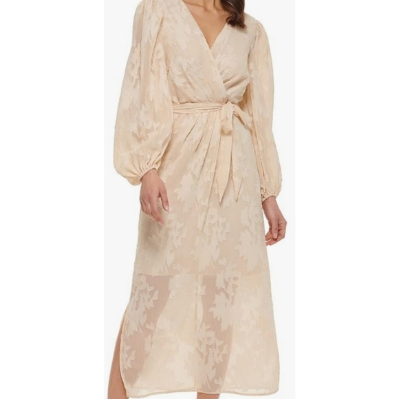 Kensie-Long Sleeve Chiffon Dress - Picture 4 of 6